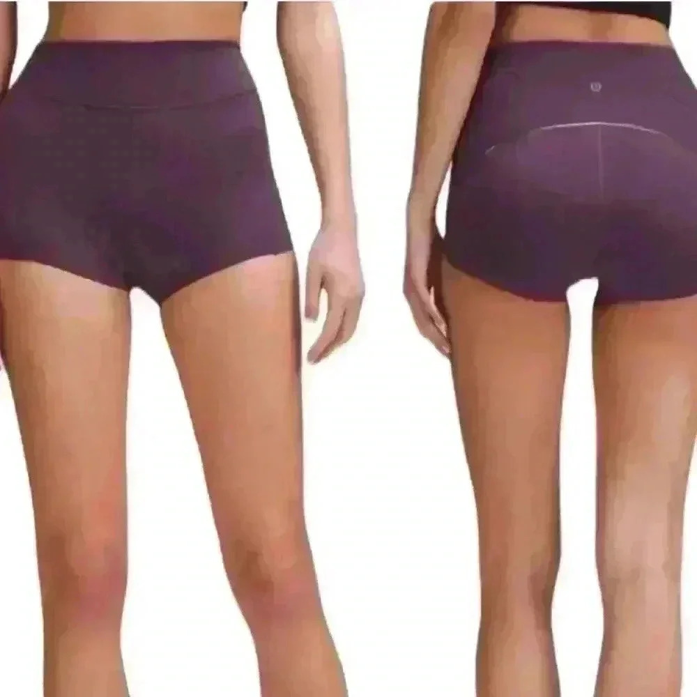 Lululemon Purple Nulux Tight-Fit Track Shorts Running 2.5” - Size 6 - Picture 2 of 5